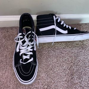 Black and White high top Vans